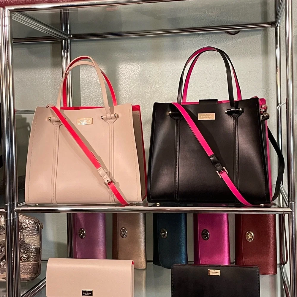 Elodie satchel/crossbody cream/hot pink - Picture 2 of 14